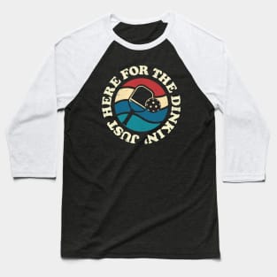 Just Here For The Dinkin': Funny Pickleball Silhouette Baseball T-Shirt